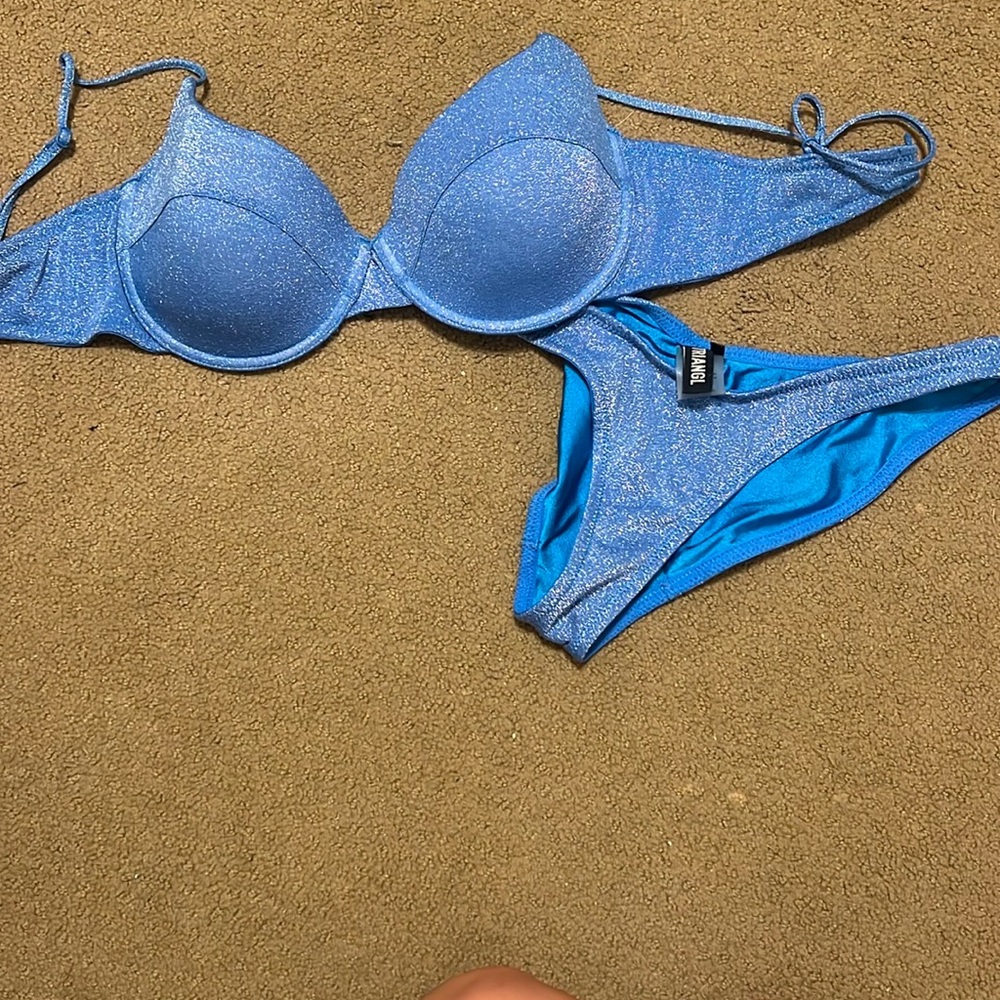 Triangl bikini blue with sparkles